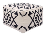 Lizardo Ottoman Beige & Black Ottomans LOOMLAN By Zuo Modern