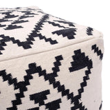 Lizardo Ottoman Beige & Black Ottomans LOOMLAN By Zuo Modern