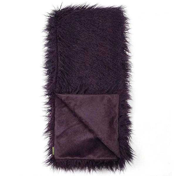 Llama Fur Throw - Plum Throw Blankets LOOMLAN By D.V. Kap