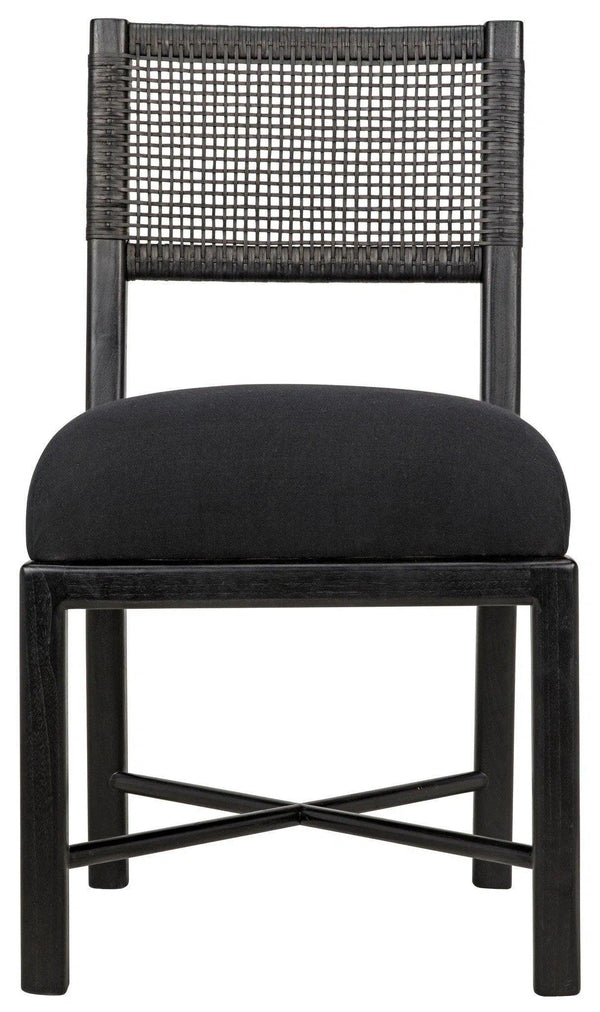 Lobos Wood Black Armless Chair Dining Chairs LOOMLAN By Noir