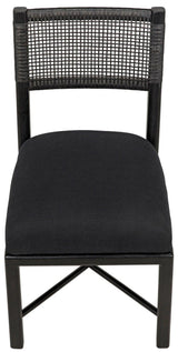 Lobos Wood Black Armless Chair Dining Chairs LOOMLAN By Noir