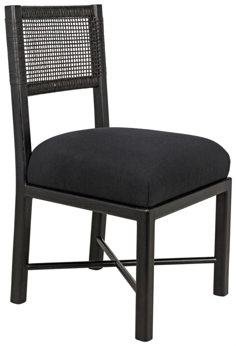 Lobos Wood Black Armless Chair Dining Chairs LOOMLAN By Noir