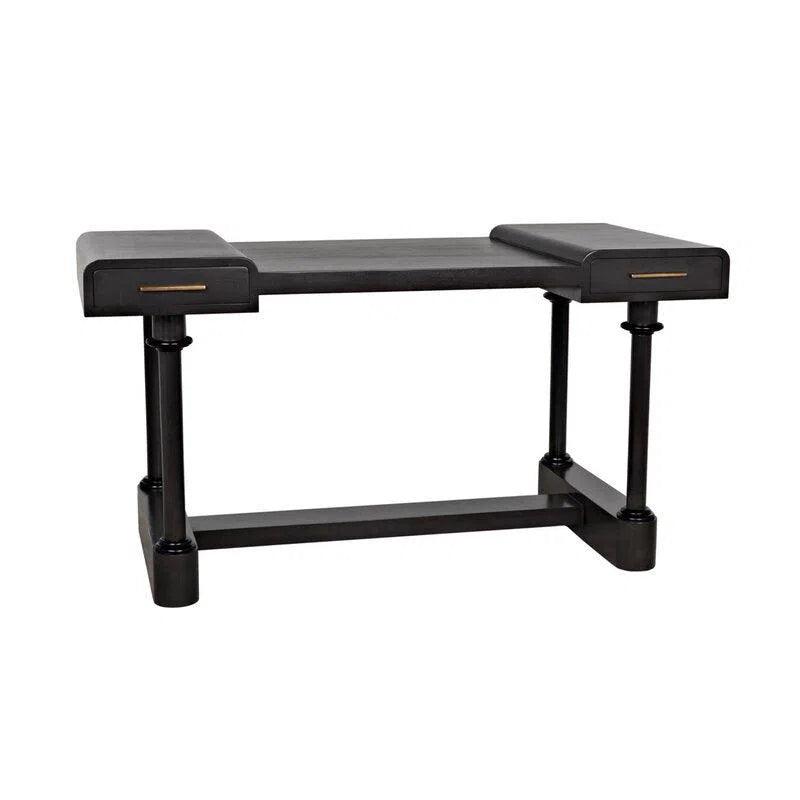 Locarno 60'' Desk Unique Shape Desk with Drawers Home Office Desks LOOMLAN By Noir