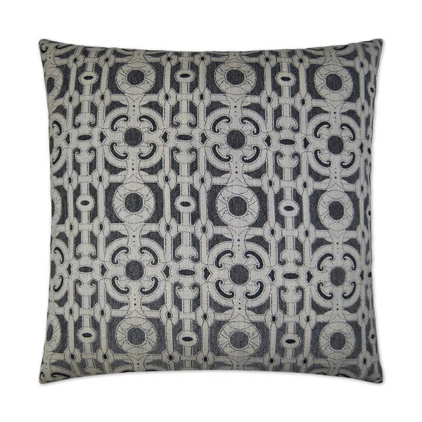 Locket Grey Throw Pillow With Insert Throw Pillows LOOMLAN By D.V. Kap