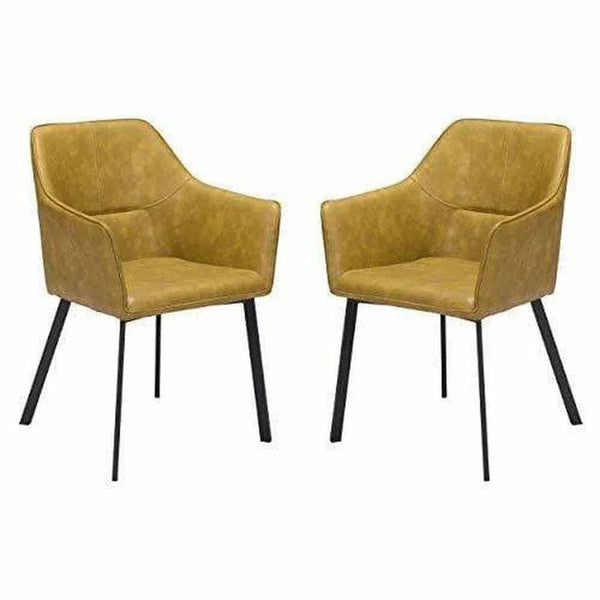 Loiret Dining Chair (Set of 2) Yellow Dining Chairs LOOMLAN By Zuo Modern