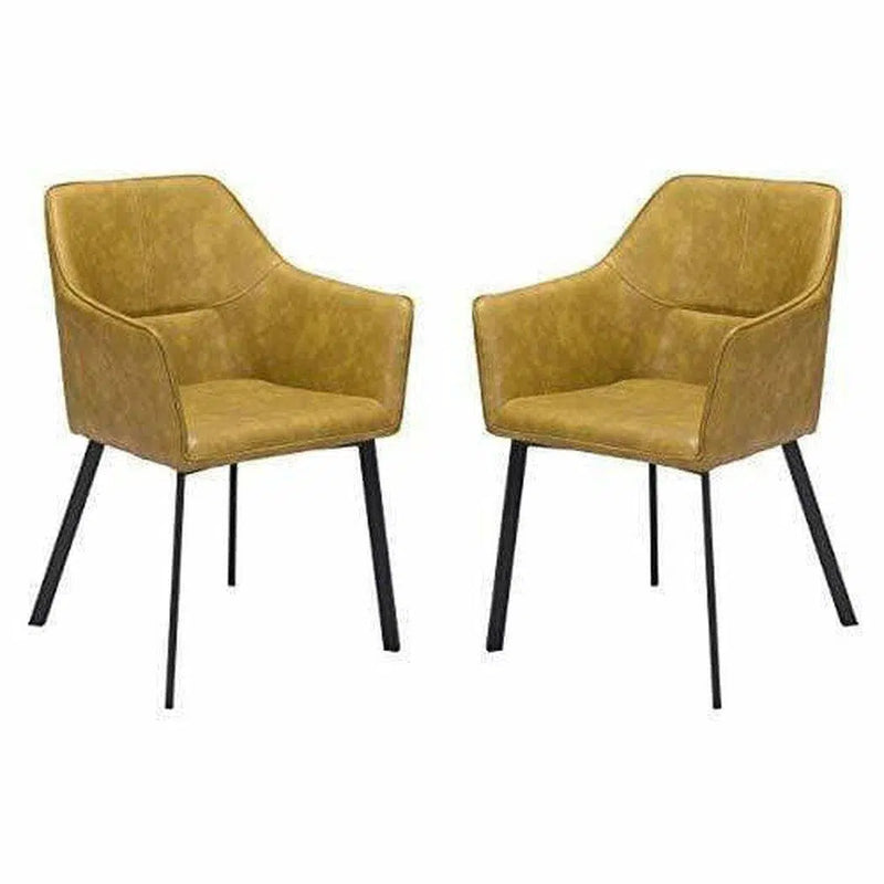 Loiret Dining Chair (Set of 2) Yellow Dining Chairs LOOMLAN By Zuo Modern