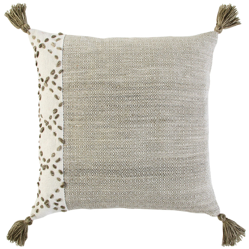 Lois Outdoor Throw Pillow With Tassels Outdoor Pillows LOOMLAN By LOOMLAN