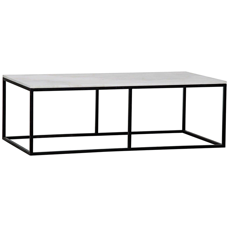 Lois Steel and Marble Rectangle Coffee Table Coffee Tables LOOMLAN By Noir