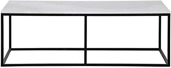 Lois Steel and Marble Rectangle Coffee Table Coffee Tables LOOMLAN By Noir