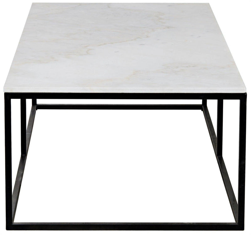 Lois Steel and Marble Rectangle Coffee Table Coffee Tables LOOMLAN By Noir