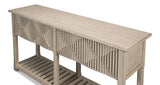 Lola Console Table With Drawers and Shelf Stone Grey Wood Console Tables LOOMLAN By Sarreid