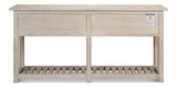 Lola Console Table With Drawers and Shelf Stone Grey Wood Console Tables LOOMLAN By Sarreid