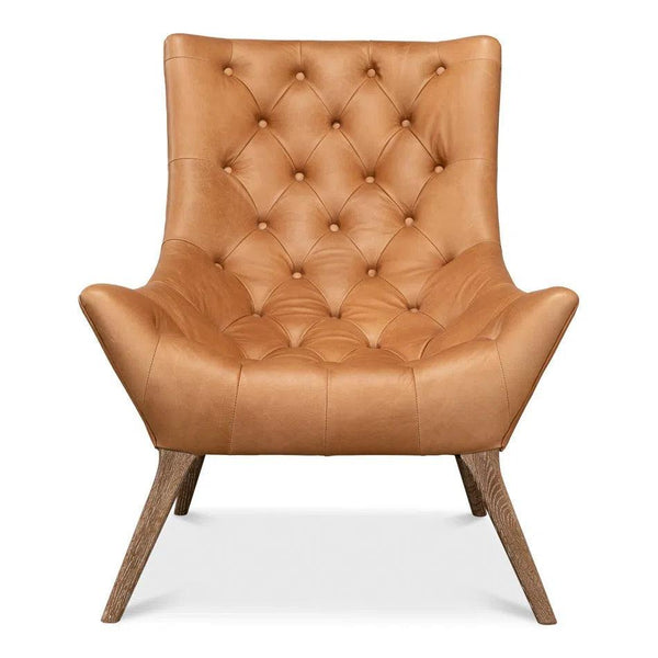 Lola Leather Slipper Accent Chair Accent Chairs LOOMLAN By Sarreid