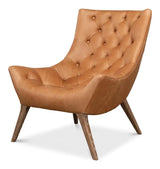 Lola Leather Slipper Accent Chair Accent Chairs LOOMLAN By Sarreid