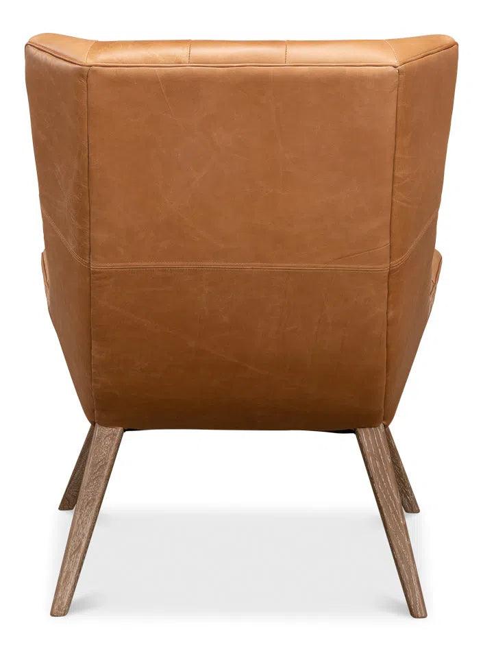 Lola Leather Slipper Accent Chair Accent Chairs LOOMLAN By Sarreid