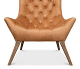 Lola Leather Slipper Accent Chair Accent Chairs LOOMLAN By Sarreid