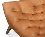 Lola Leather Slipper Accent Chair Accent Chairs LOOMLAN By Sarreid