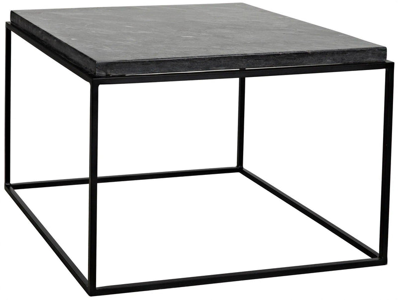 Lomax Steel and Marble Rectangle Coffee Table Coffee Tables LOOMLAN By Noir