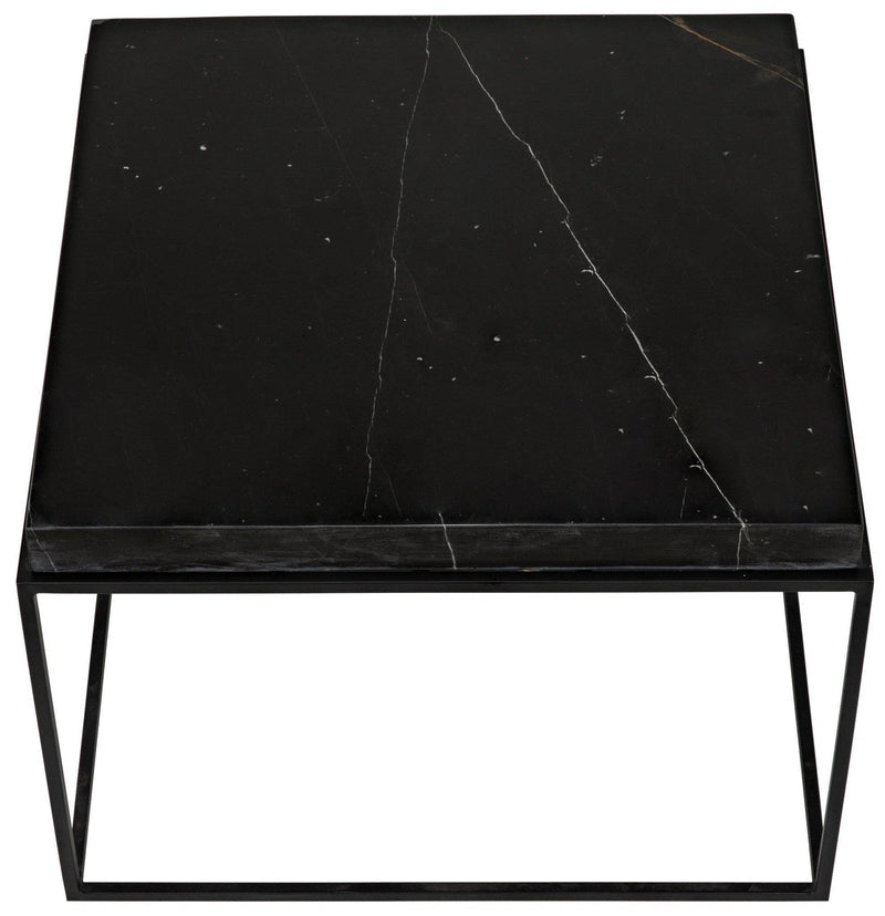 Lomax Steel and Marble Rectangle Coffee Table Coffee Tables LOOMLAN By Noir