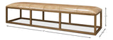 Long Hall Bench Beige Leather Bedroom Benches LOOMLAN By Sarreid