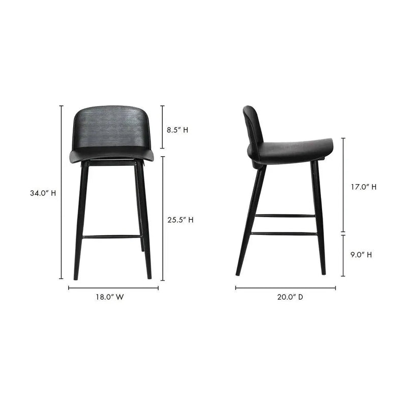 Looey Contemporary Black Counter Stool Counter Stools LOOMLAN By Moe's Home