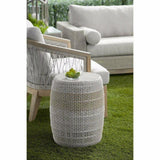 Loom Accent Table Taupe & White Flat Rope Taupe Stripe Outdoor Stools LOOMLAN By Essentials For Living