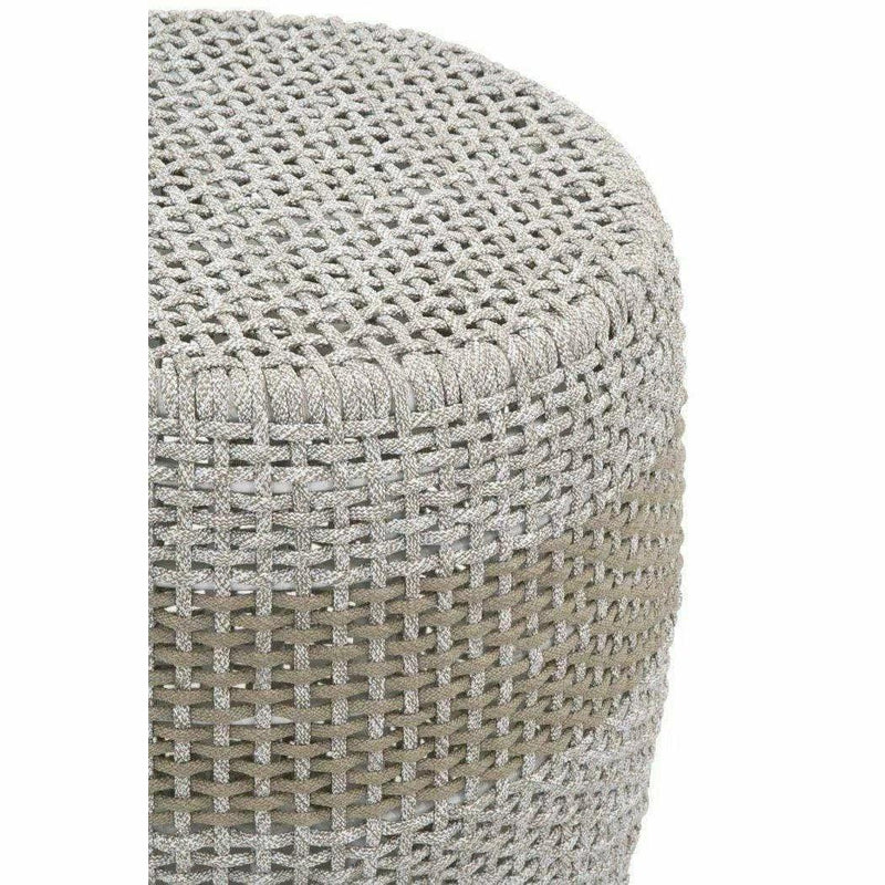 Loom Accent Table Taupe & White Flat Rope Taupe Stripe Outdoor Stools LOOMLAN By Essentials For Living