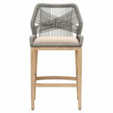 Loom Barstool Platinum Rope Light Gray Natural Gray Mahogany Bar Stools LOOMLAN By Essentials For Living