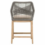 Loom Counter Stool Platinum Rope Light Gray Mahogany Counter Stools LOOMLAN By Essentials For Living