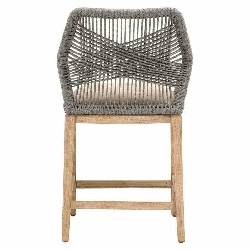 Loom Counter Stool Platinum Rope Light Gray Mahogany Counter Stools LOOMLAN By Essentials For Living