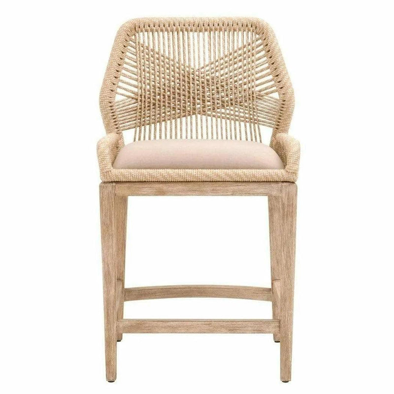 Loom Counter Stool Sand Rope Light Gray Natural Gray Mahogany Counter Stools LOOMLAN By Essentials For Living