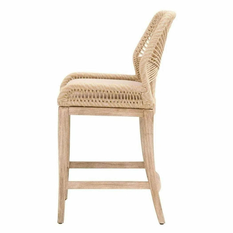 Loom Counter Stool Sand Rope Light Gray Natural Gray Mahogany Counter Stools LOOMLAN By Essentials For Living