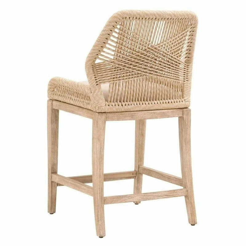 Loom Counter Stool Sand Rope Light Gray Natural Gray Mahogany Counter Stools LOOMLAN By Essentials For Living