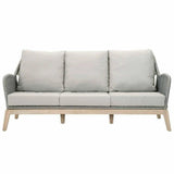 Loom Outdoor 79" Sofa Platinum Rope Gray Teak Wood Outdoor Sofas & Loveseats LOOMLAN By Essentials For Living