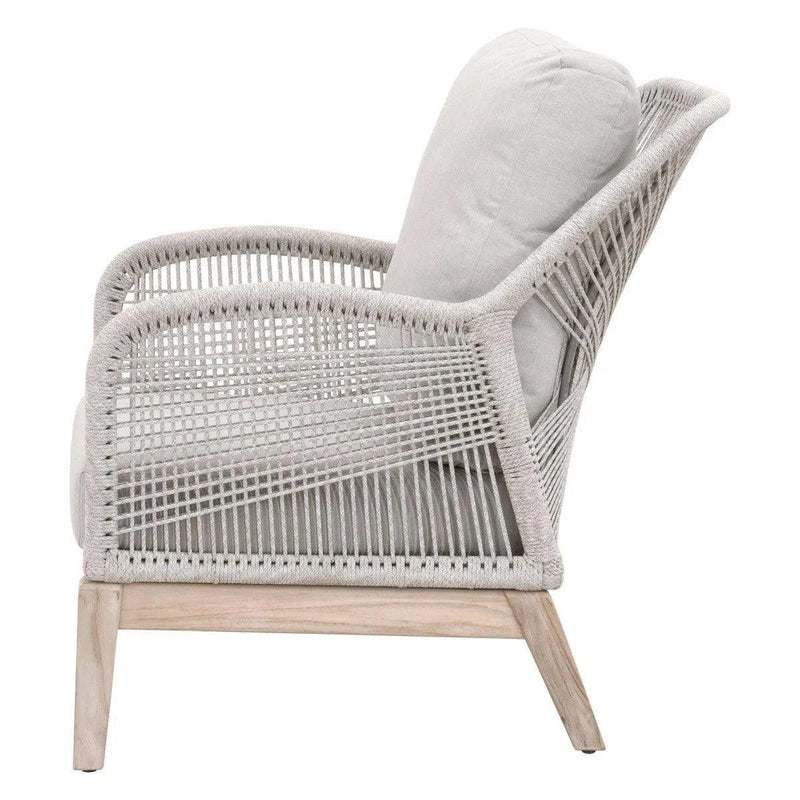 Loom Outdoor Rope Club Chair Taupe Rope Gray Teak Wood Outdoor Lounge Chairs LOOMLAN By Essentials For Living