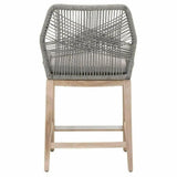 Loom Outdoor Rope Counter Stool Platinum Rope Teak Wood Outdoor Counter Stools LOOMLAN By Essentials For Living