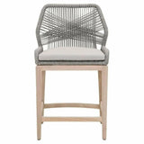 Loom Outdoor Rope Counter Stool Platinum Rope Teak Wood Outdoor Counter Stools LOOMLAN By Essentials For Living