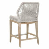 Loom Outdoor Rope Counter Stool Taupe Flat Rope Teak Wood Outdoor Counter Stools LOOMLAN By Essentials For Living