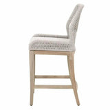 Loom Outdoor Rope Counter Stool Taupe Flat Rope Teak Wood Outdoor Counter Stools LOOMLAN By Essentials For Living