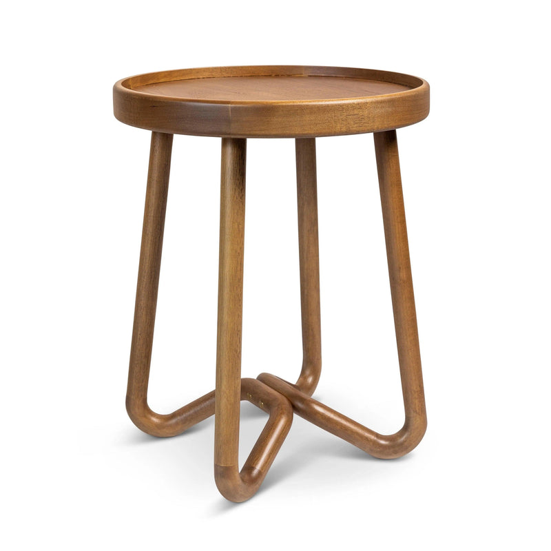 Loop Wood Round End Table Side Tables LOOMLAN By Urbia