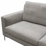 Loose Back Sofa in Grey Fabric Silver Metal Leg Sofas & Loveseats LOOMLAN By Diamond Sofa