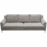 Loose Back Sofa in Grey Fabric Silver Metal Leg Sofas & Loveseats LOOMLAN By Diamond Sofa