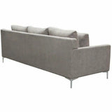 Loose Back Sofa in Grey Fabric Silver Metal Leg Sofas & Loveseats LOOMLAN By Diamond Sofa