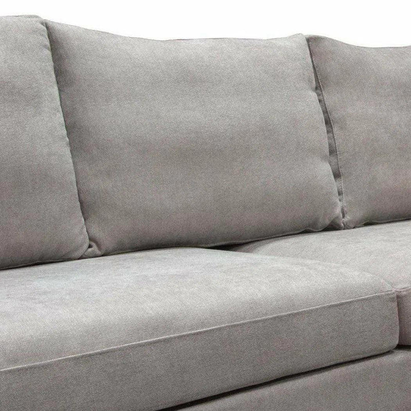 Loose Back Sofa in Grey Fabric Silver Metal Leg Sofas & Loveseats LOOMLAN By Diamond Sofa