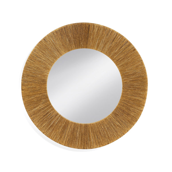 Lopez Wood and Rope Brown Wall Mirror Wall Mirrors LOOMLAN By Bassett Mirror