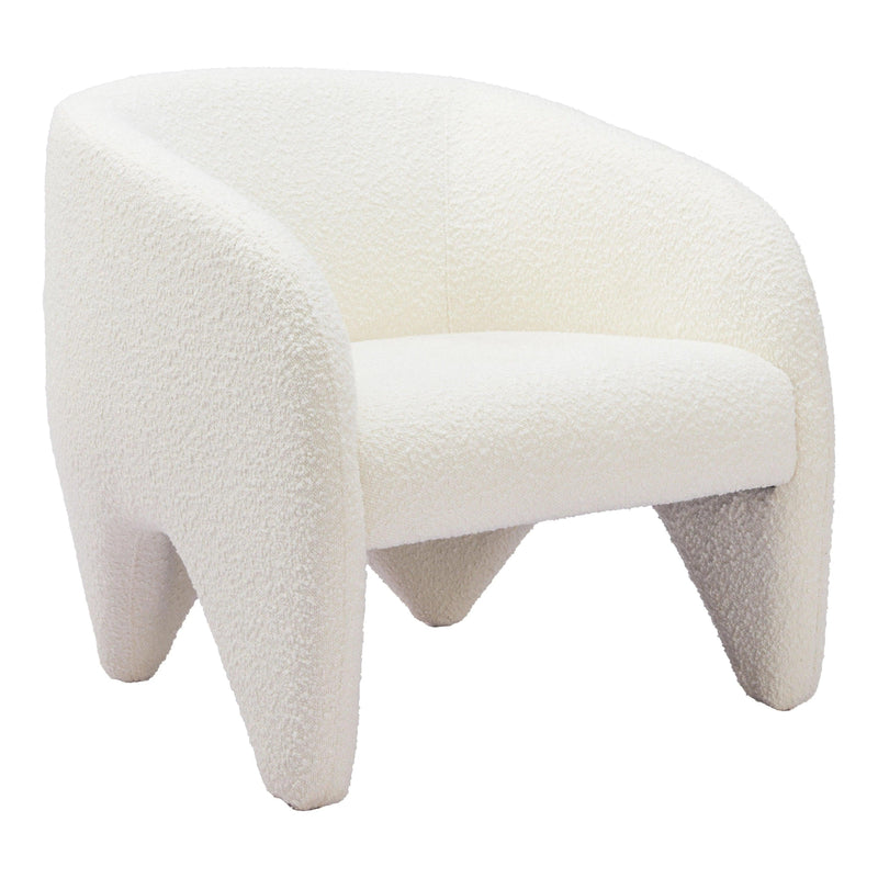 Lopta Wood White Armless Accent Chair Club Chairs LOOMLAN By Zuo Modern