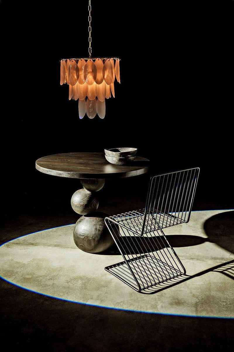 Lotus Metal and Glass Chandelier Chandeliers LOOMLAN By Noir