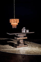 Lotus Metal and Glass Chandelier Chandeliers LOOMLAN By Noir