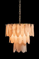 Lotus Metal and Glass Chandelier Chandeliers LOOMLAN By Noir