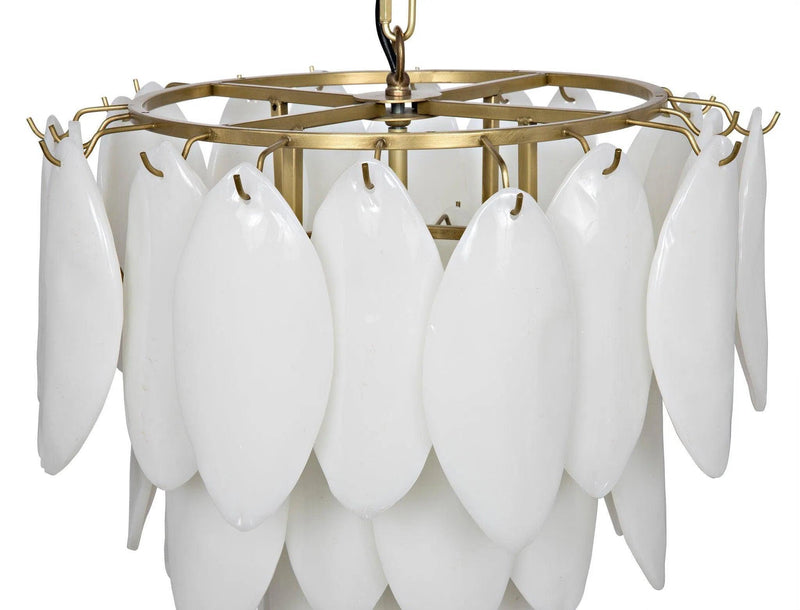 Lotus Metal and Glass Chandelier Chandeliers LOOMLAN By Noir